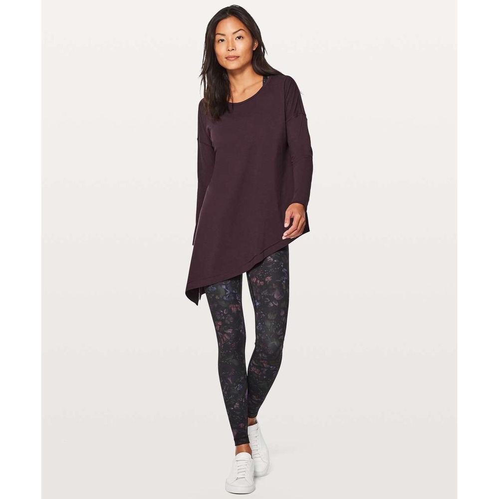 Lululemon To The Point Asymmetrical Long Sleeve Relaxed Fit Top Purple Size 10